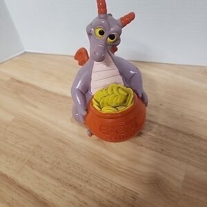 VINTAGE Purple Dragon Toy with Orange Pot